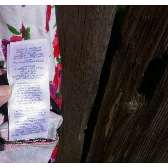 Chaps Floral Sleeveless Sheath Dress White Black Red Poppy Print Cotton Blend 4 - Picture 12 of 12